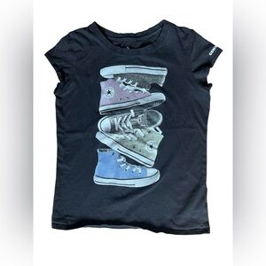 CONVERSE Kids Black Graphic T-Shirt
